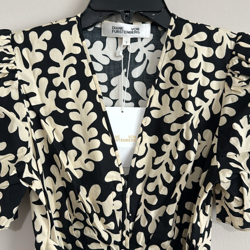 NWT DVF Sammie belted Cotton blend dress US2 - Picture 4 of 8